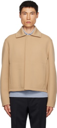 ZEGNA Beige Press-Stud Jacket