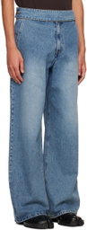 System Blue Waist Strap Jeans