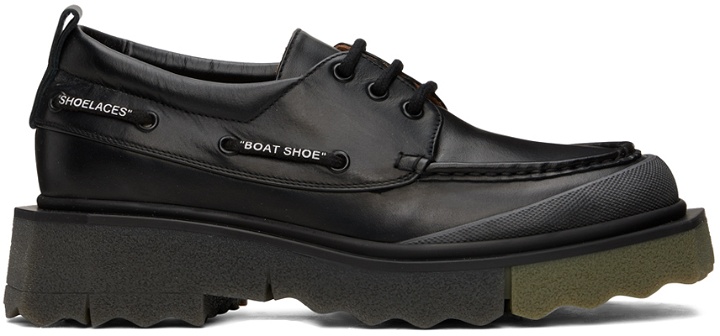 Photo: Off-White Black Sponge Boat Shoes