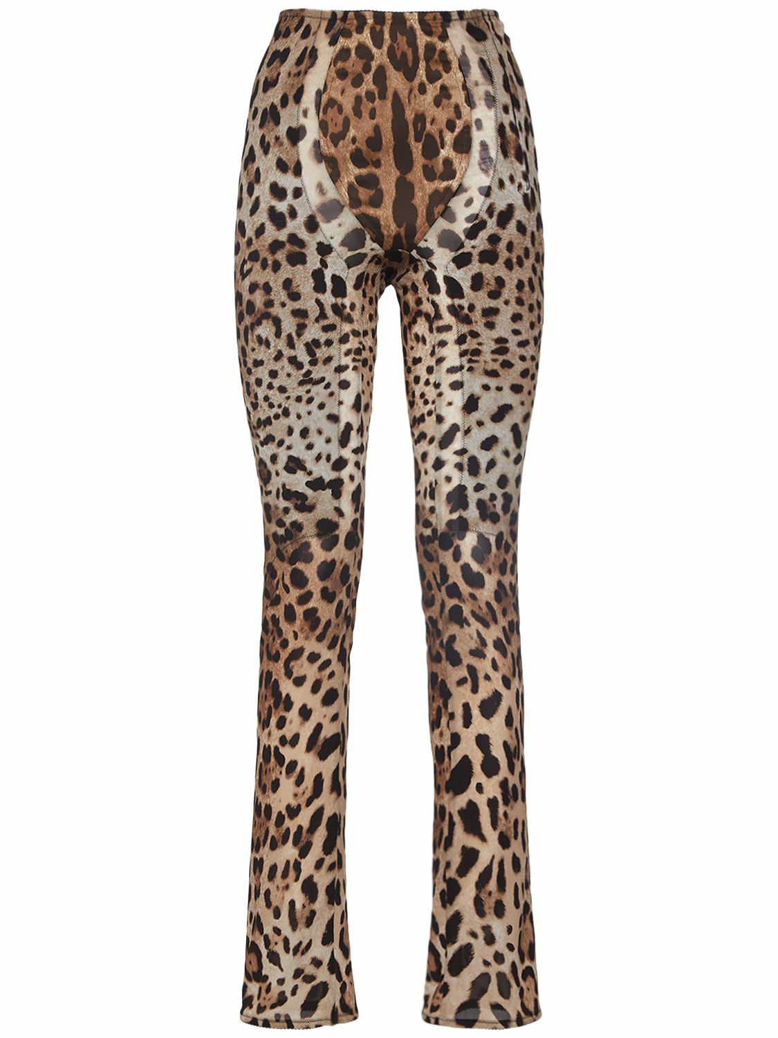 Dolce And Gabbana Leopard Print Stretch Straight Pants Dolce And Gabbana