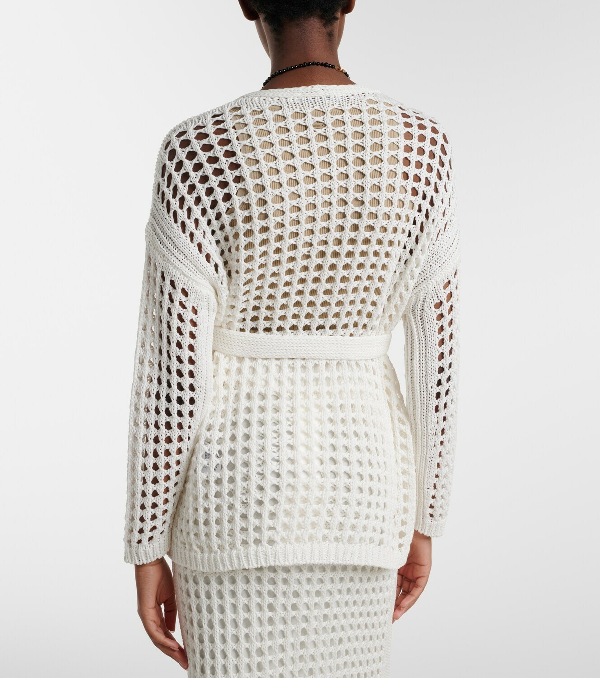 Max Mara Gelo open-knit cotton wrap cardigan