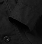 Freemans Sporting Club - Shearling-Trimmed Waxed-Cotton Jacket - Black