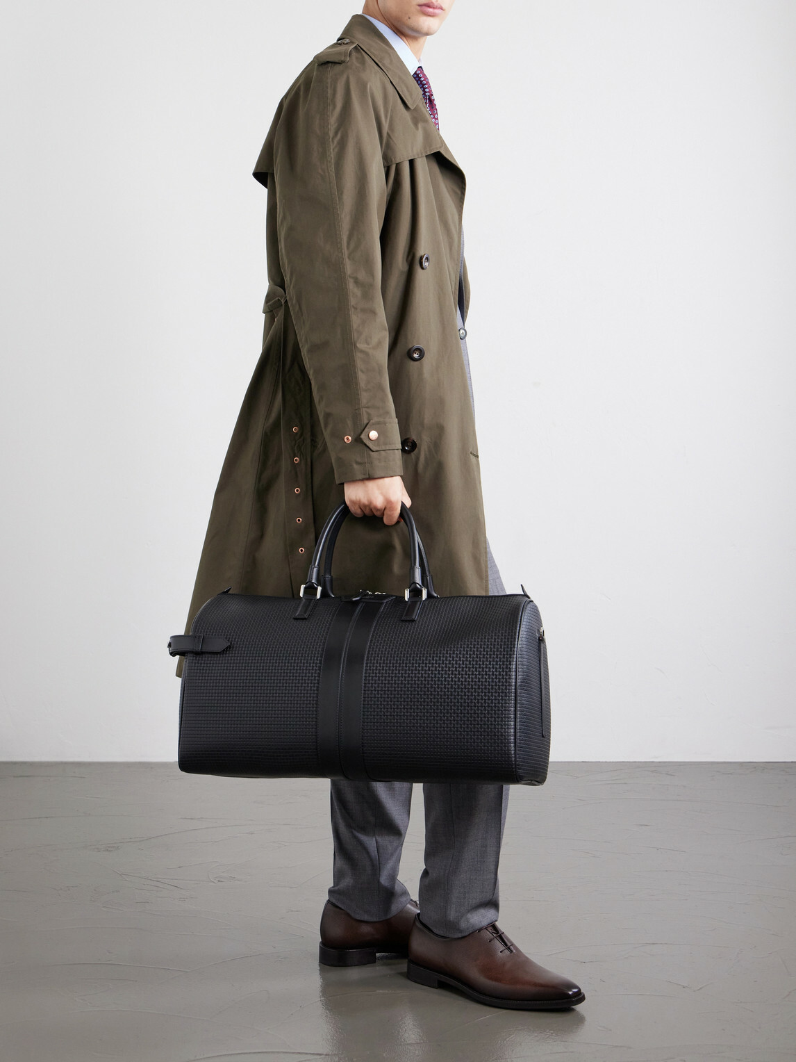 Serapian - Holdall Leather-Trimmed Coated-Canvas Bag