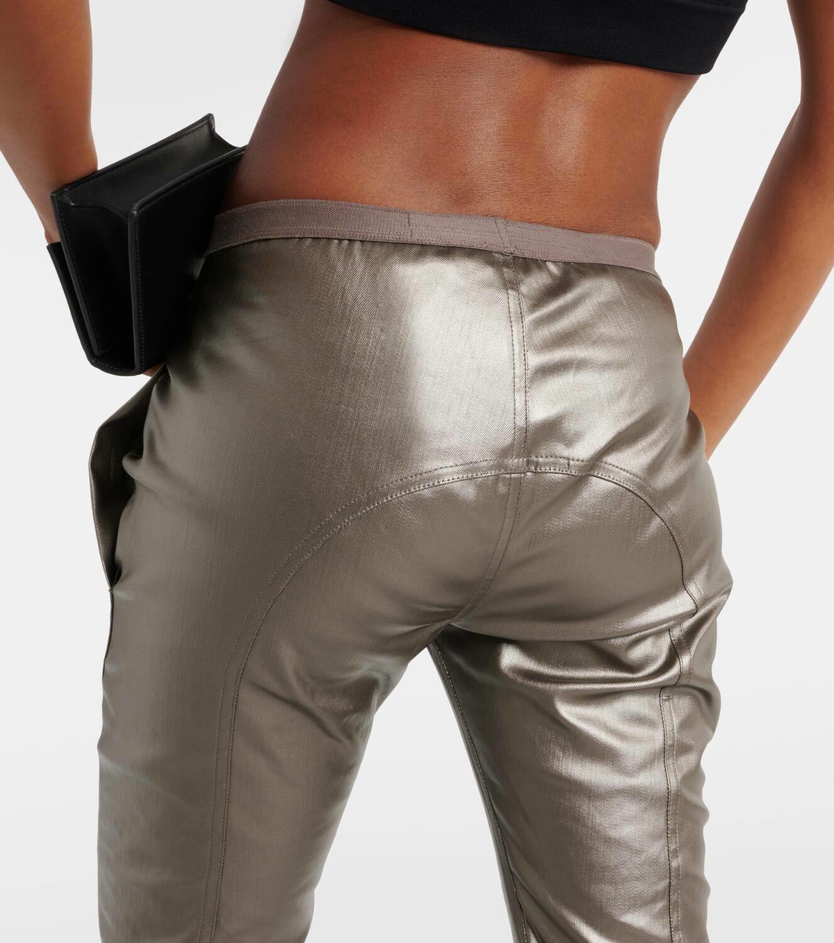 Rick Owens Metallic denim leggings