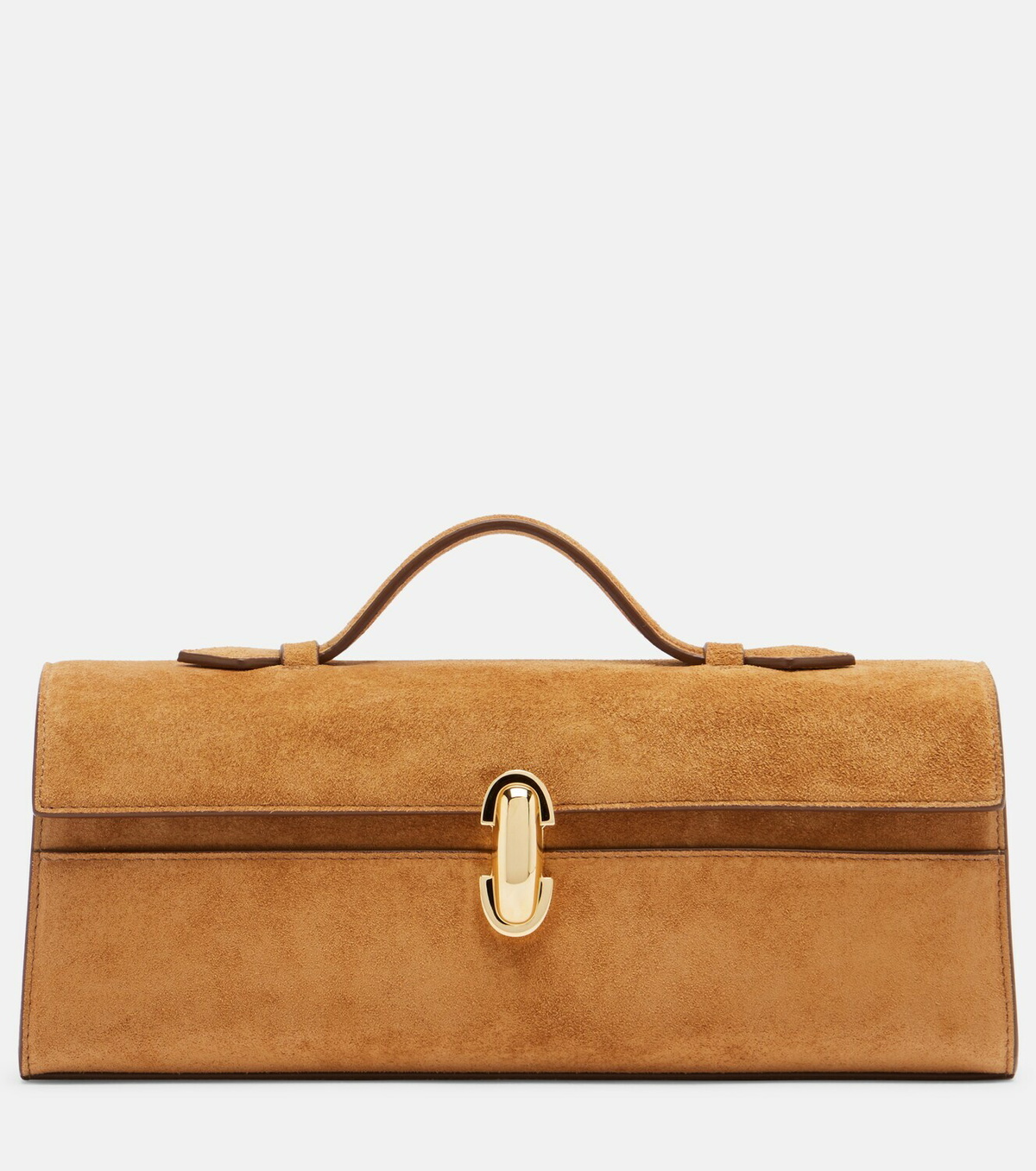 Savette Symmetry Slim Medium suede top-handle bag