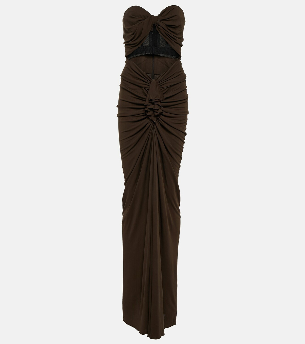 Saint Laurent Cutout crêpe jersey maxi dress Saint Laurent