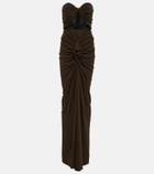 Saint Laurent Cutout crêpe jersey maxi dress