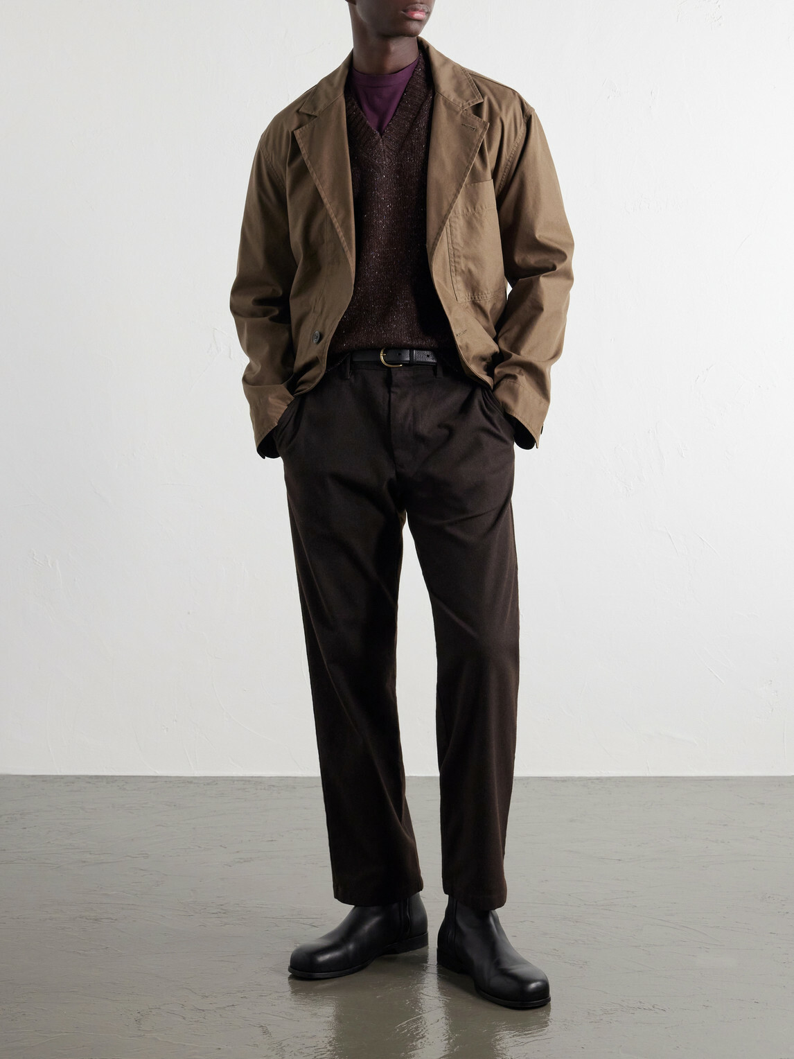 NN07 - Aden Straight-Leg Grain de Poudre Trousers - Brown