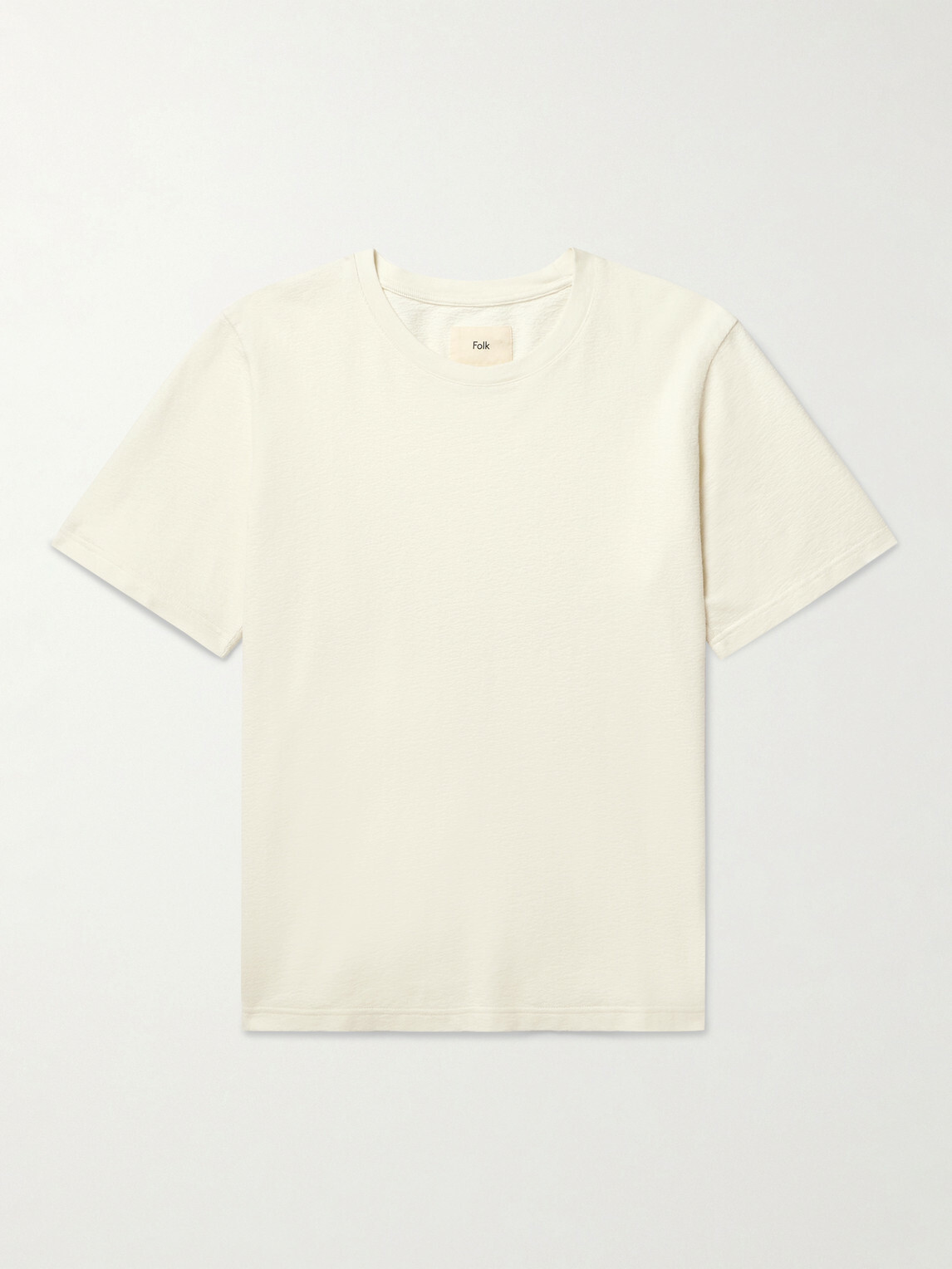 Folk - Textured Cotton T-Shirt - Neutrals