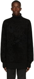 We11done Graffiti Logo Oversized Turtleneck