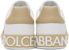 Dolce&Gabbana White & Beige Portofino Sneakers