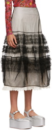 Molly Goddard Black & White Odin Midi Skirt