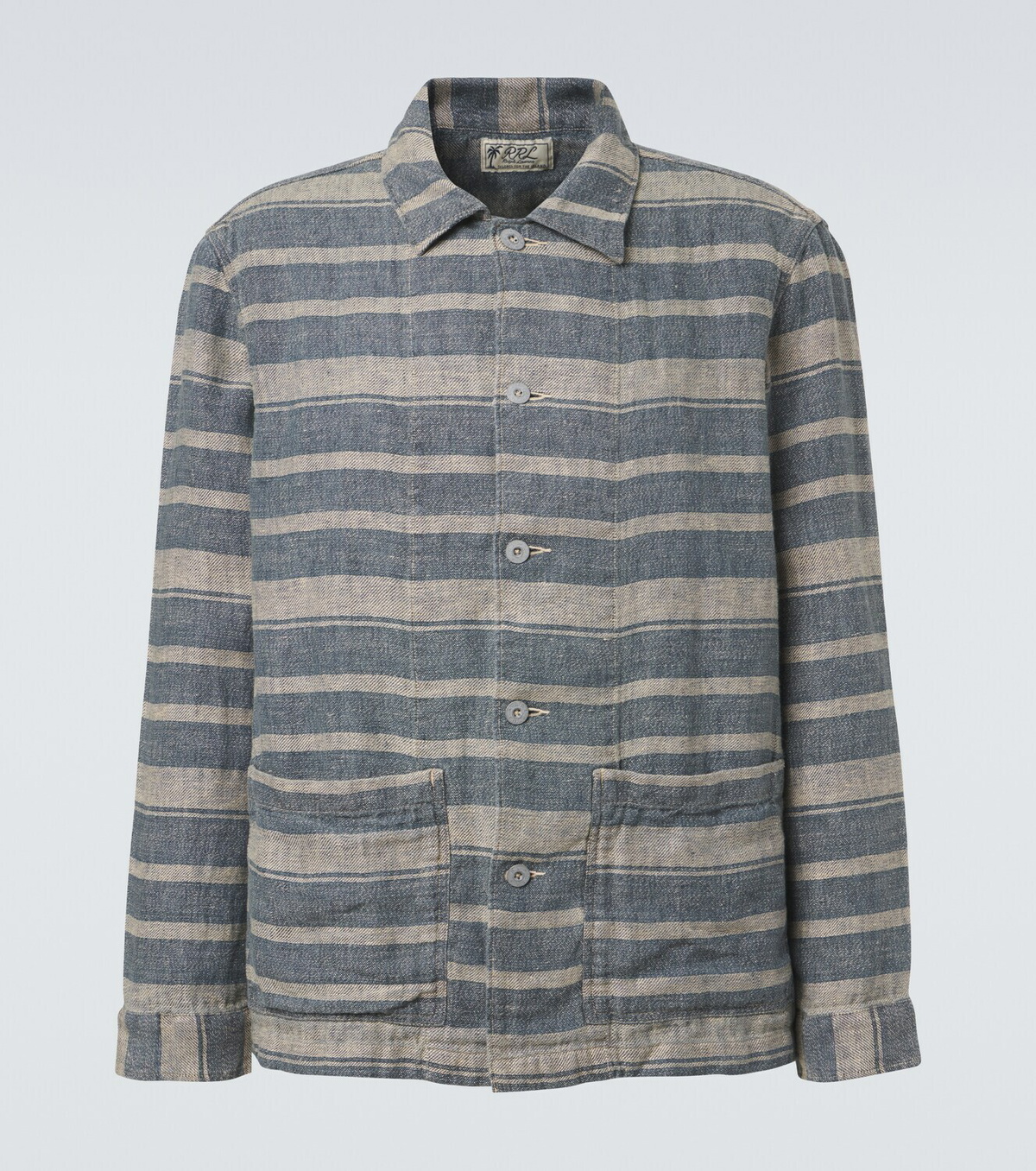 RRL Striped linen overshirt