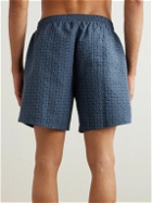 Brunello Cucinelli - Straight-Leg Mid-Length Printed Swim Shorts - Blue