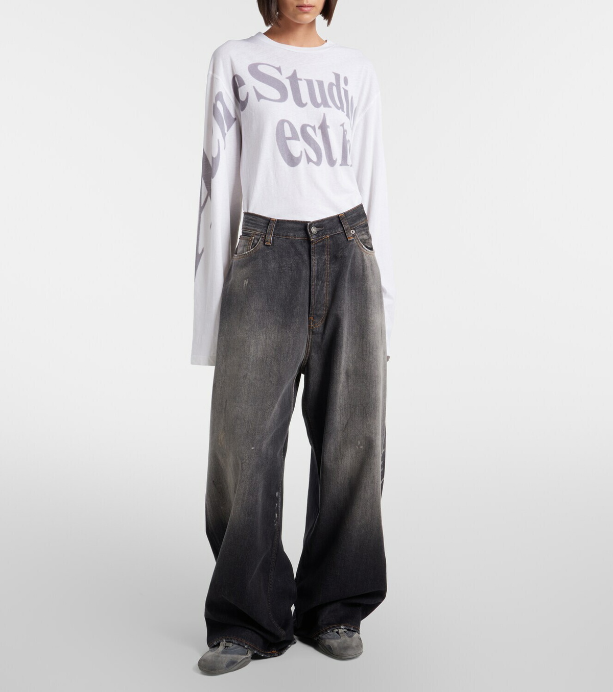 Acne Studios 2023 distressed wide-leg jeans