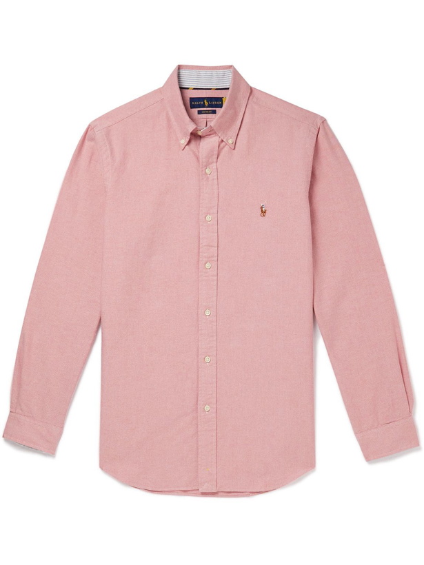 Photo: Polo Ralph Lauren - Button-Down Collar Logo-Embroidered Cotton Oxford Shirt - Pink