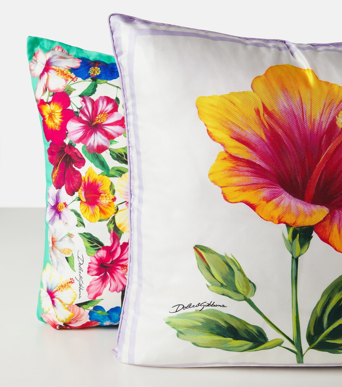 Dolce&Gabbana Casa Floral cotton canvas cushion