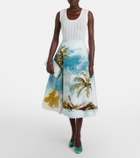 Oscar de la Renta Pointelle cotton and silk tank top