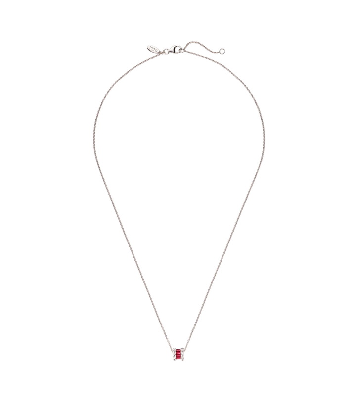 Photo: Bucherer Fine Jewellery Baguette Love 18kt white gold necklace with rubies and diamonds