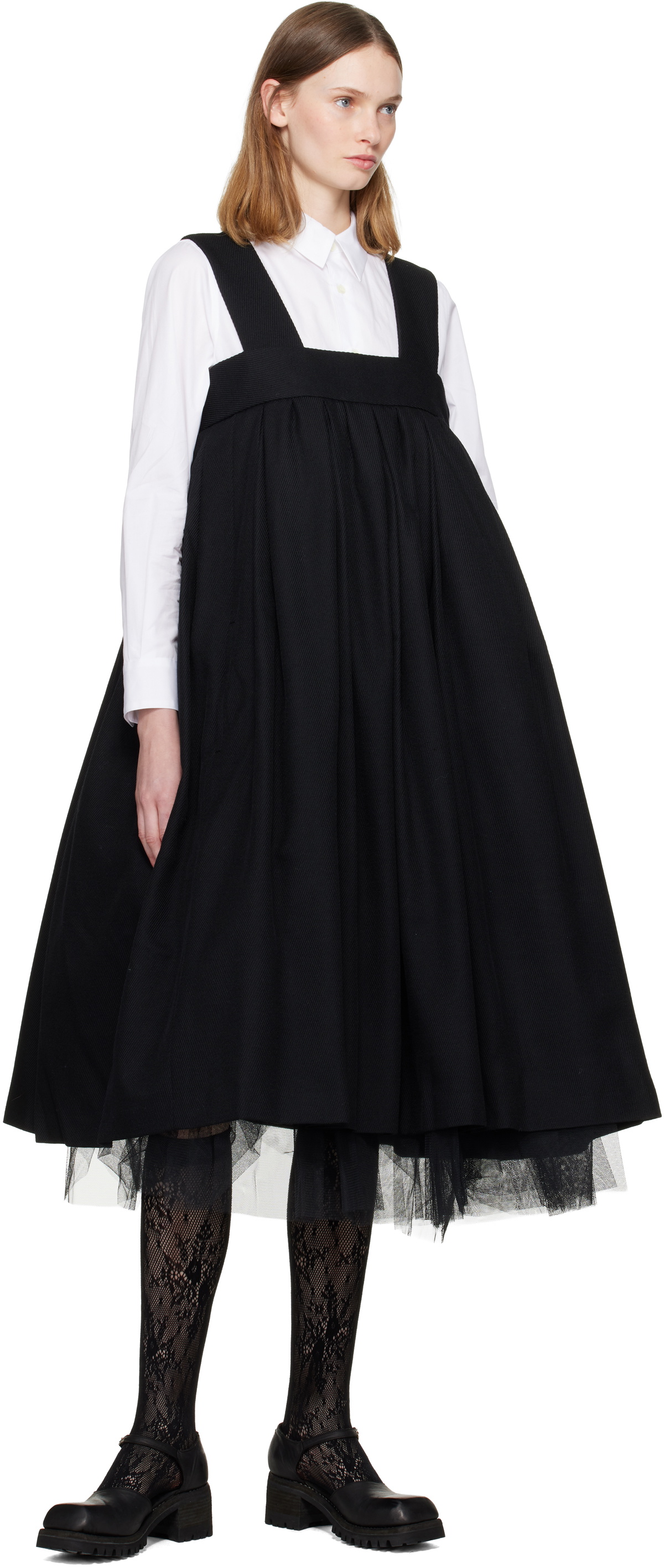 Comme des Garçons Comme des Garçons Black Wool Midi Dress