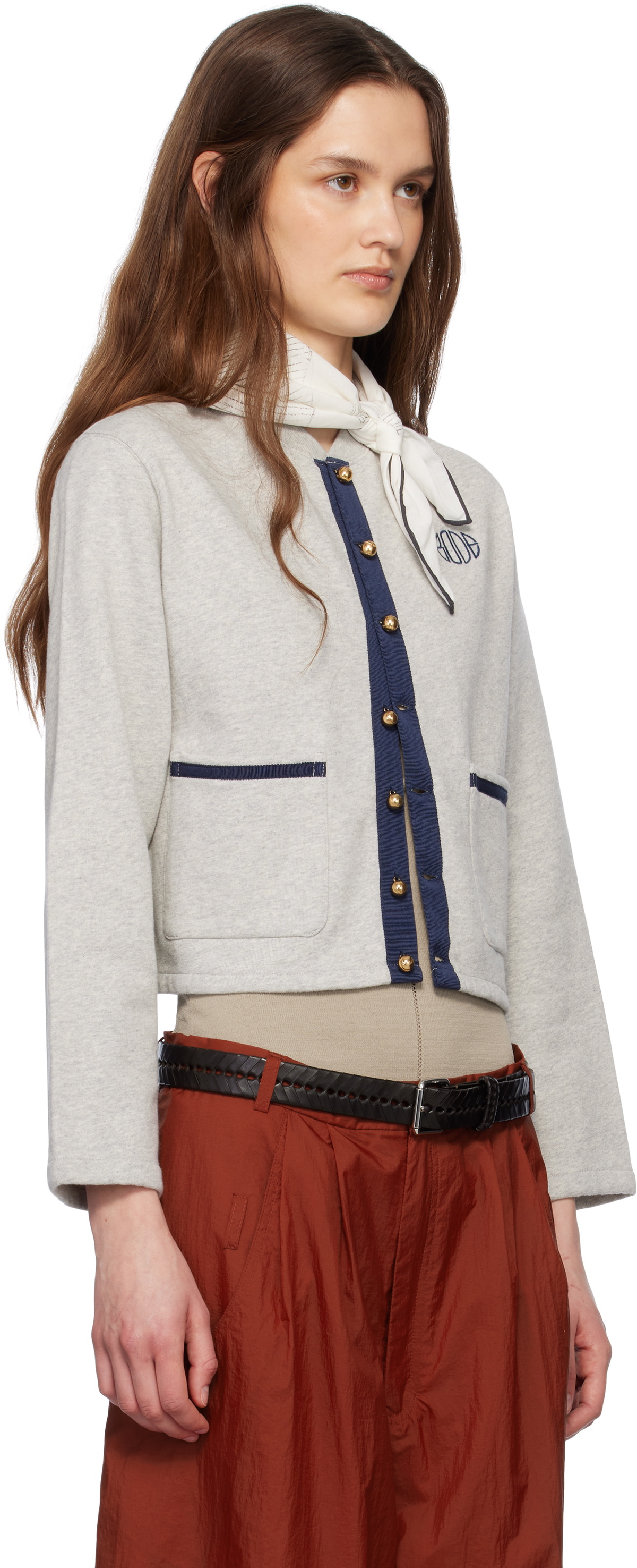Bode Gray Heathered Cardigan