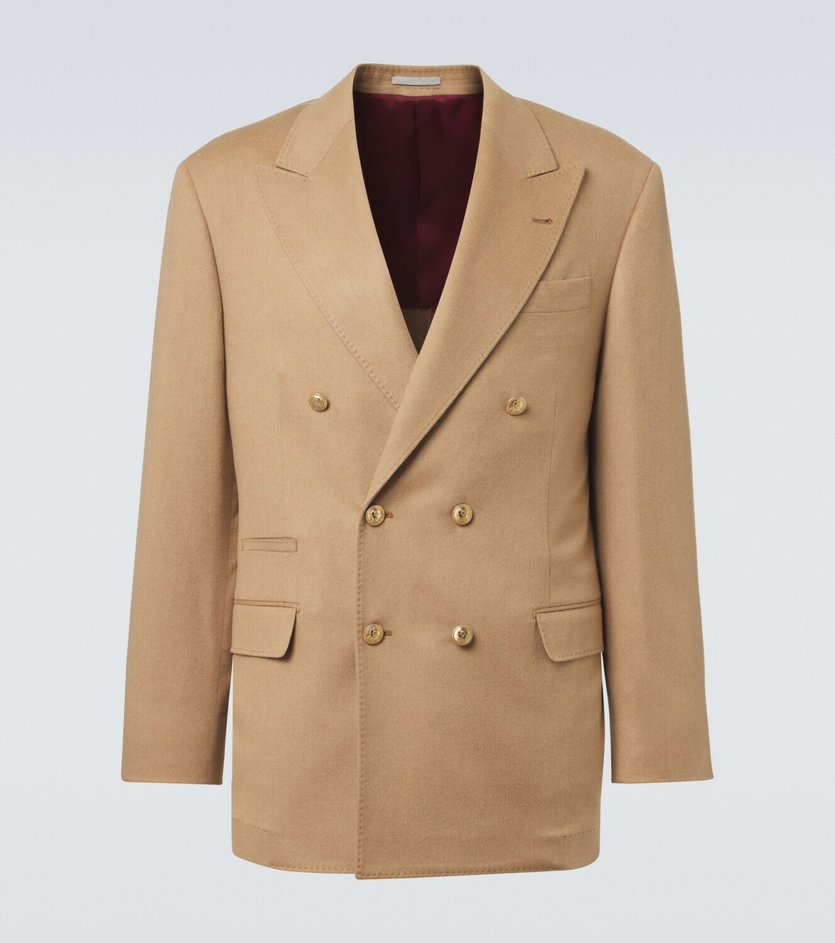 Brunello Cucinelli Camel hair double-breasted suit jacket