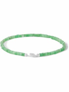 Miansai - Coda Rhodium-Plated Silver Aventurine Beaded Bracelet - Green