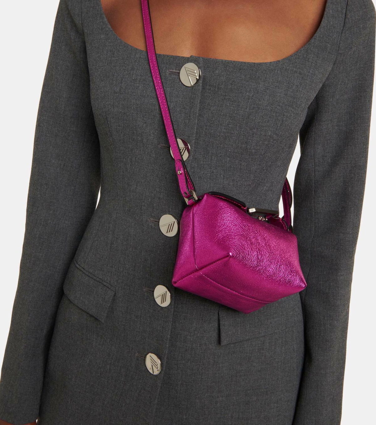 Eéra Moonbag metallic leather clutch