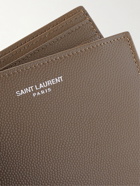 SAINT LAURENT - Logo-Print Pebble-Grain Leather Billfold Wallet