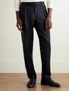 Caruso - Slim-Fit Pleated Wool Trousers - Blue