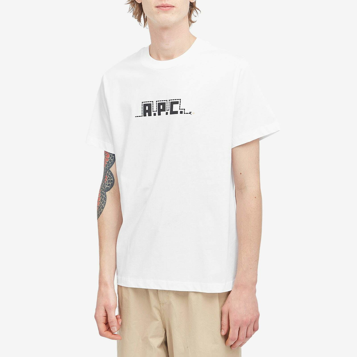 Tシャツ・カットソー A.P.C. Men T-shirt White COHGSM26503 AAB A.P.C. Men's Lunar New Year Snake T-Shirt in White A.P.C.