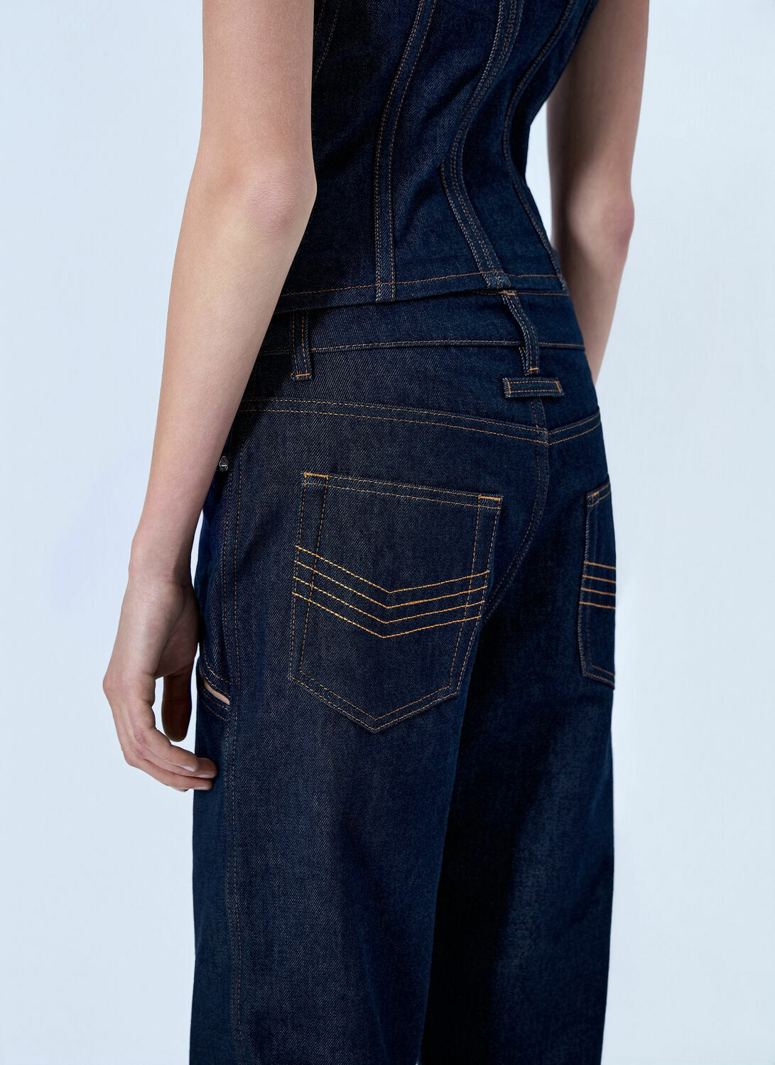 Jean Paul Gaultier Cut Out Wide Leg Jeans