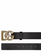 DOLCE & GABBANA - 4cm Logo Leather Belt