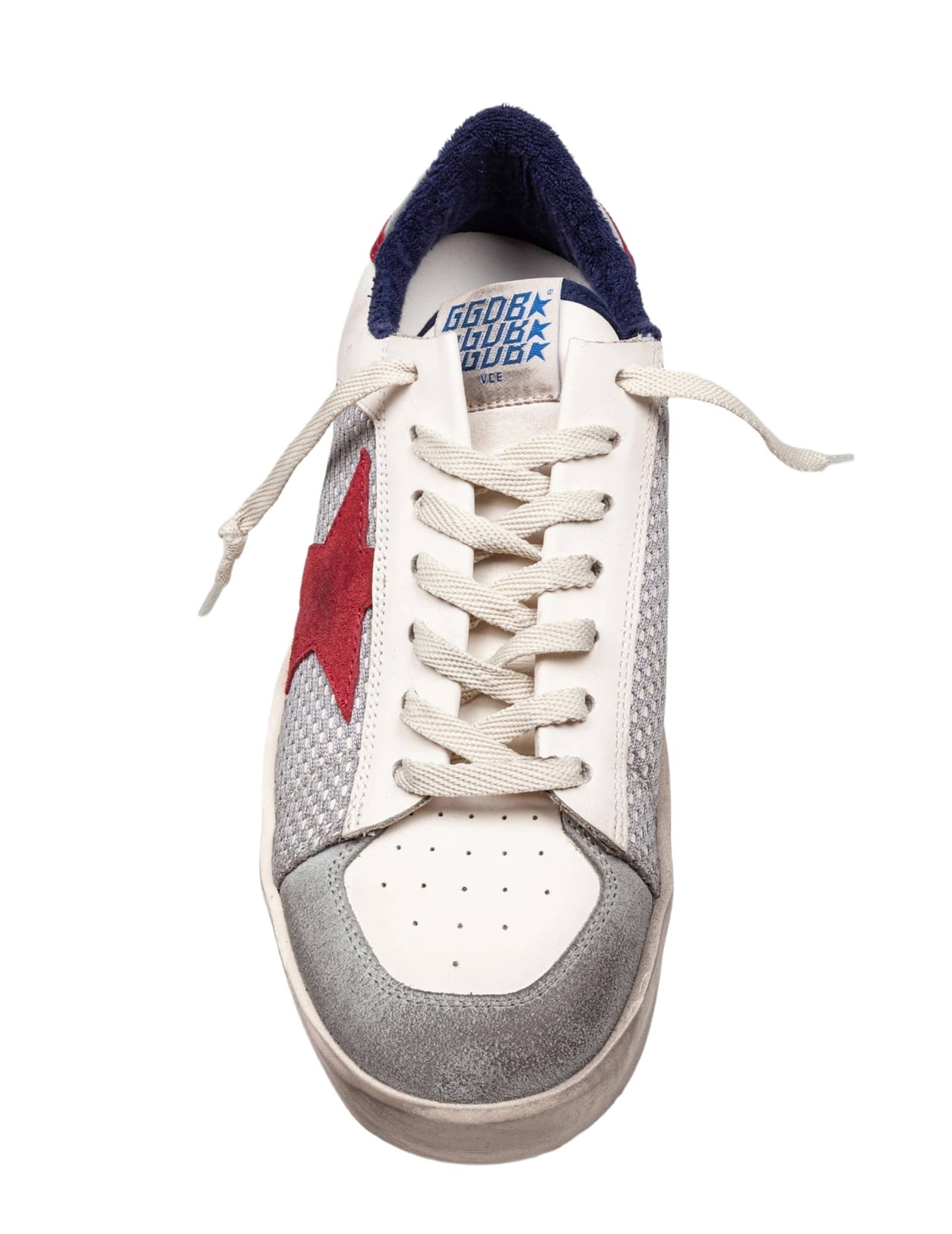Golden Goose Stardan Mesh And Leather Sneakers White And Red
