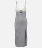 Miu Miu Lace-trimmed silk jersey midi dress