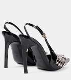 Gucci GG embellished patent leather slingback pumps