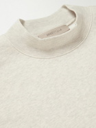 FEAR OF GOD ESSENTIALS - Logo-Flocked Cotton-Blend Jersey Mock-Neck Sweatshirt - Neutrals