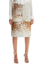 SAKS POTTS "leopard print midi skirt Beige