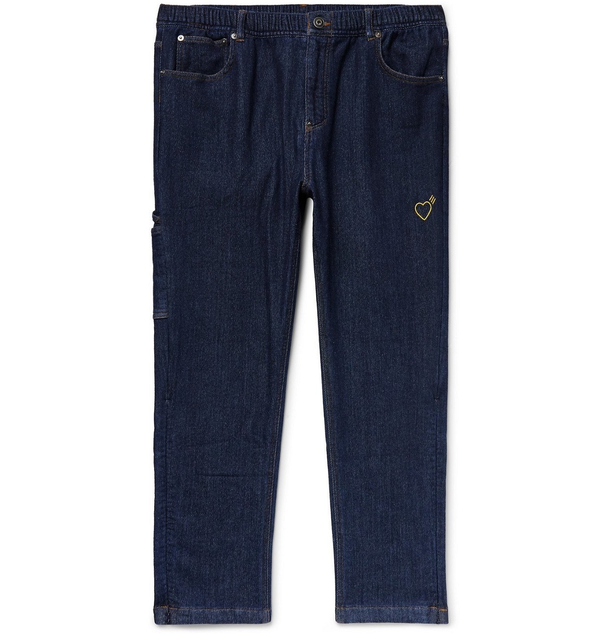 adidas Consortium - Human Slim-Fit Embroidered Stretch-Denim Jeans - Blue Consortium