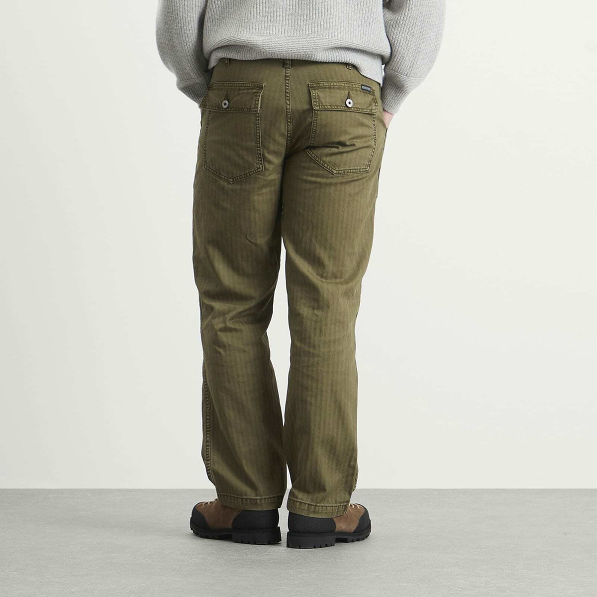 Dubbleware Men's Herringbone Fatigue Pants in Olive