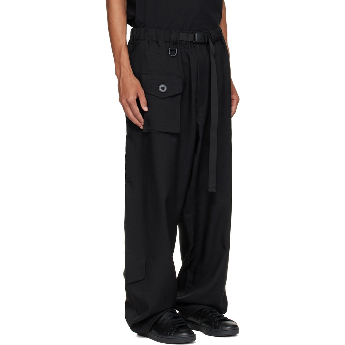 Y-3 Black Sport Uniform Tapered Cargo Pants