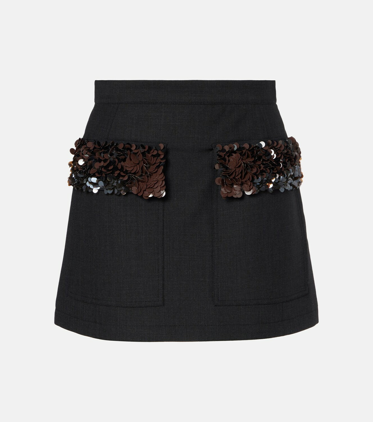 Plan C Sequined wool-blend miniskirt