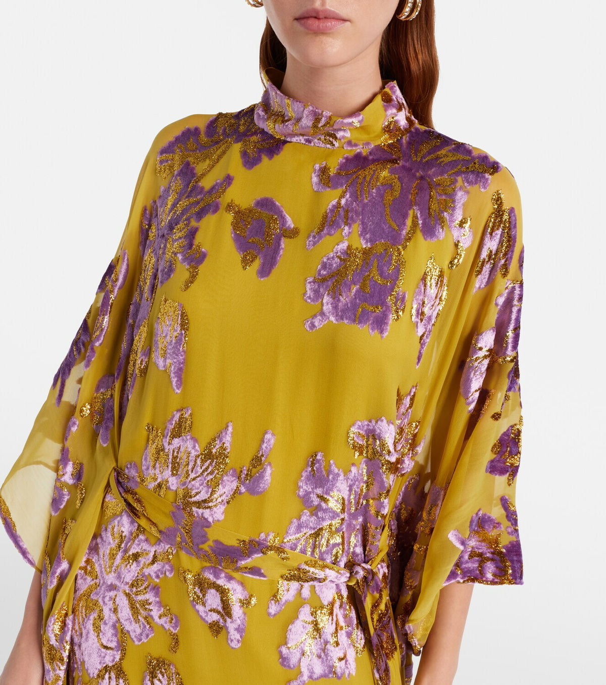 Taller Marmo Leonor floral fil coupé kaftan