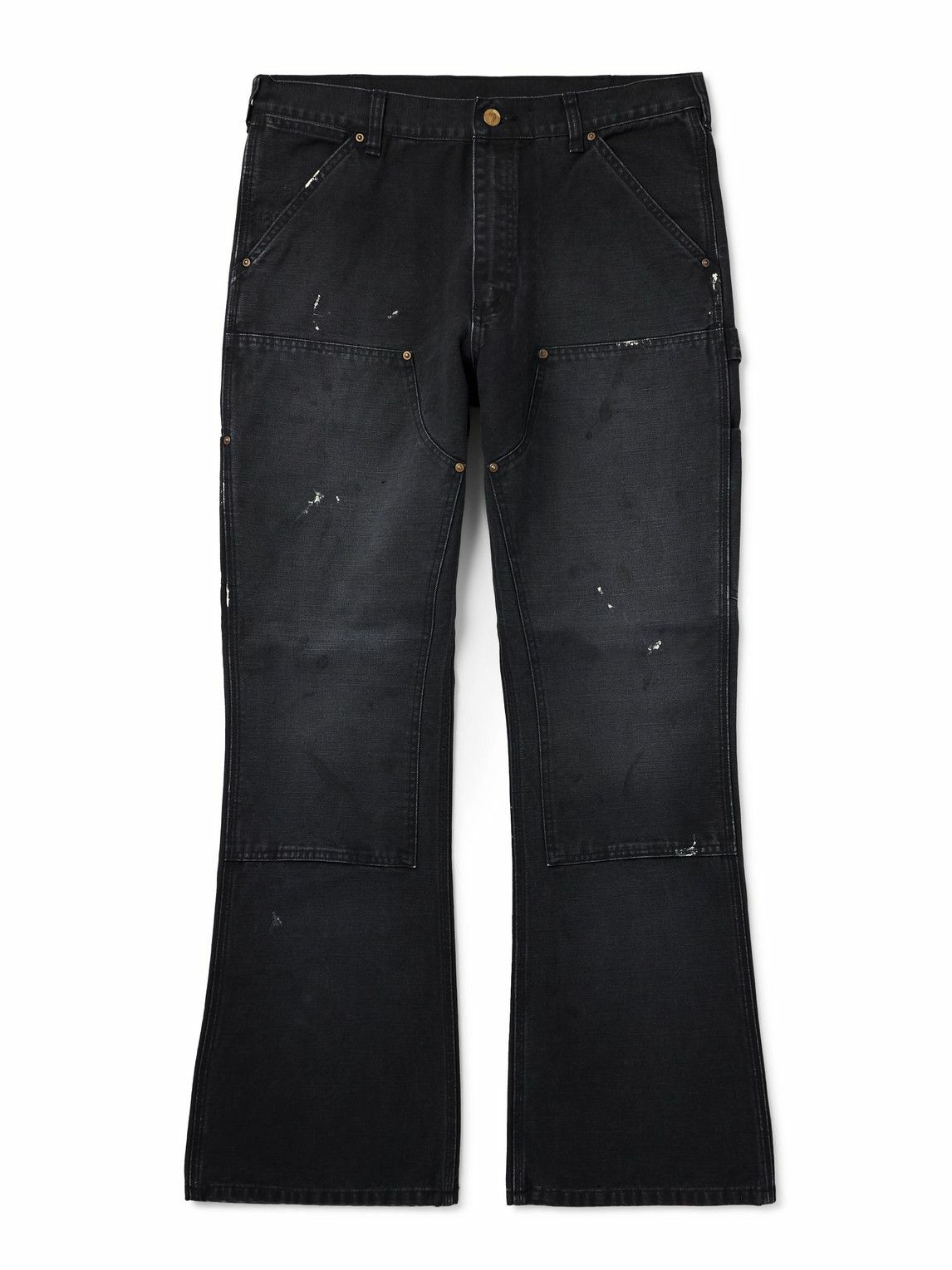 SAINT MXXXXXX - Bootcut Double-Knee Paint-Splattered Cotton-Canvas