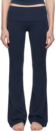 SKIMS Navy Cotton Jersey Foldover Lounge Pants