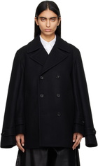 Comme des Garçons Black Wool Short Beaver Jacket
