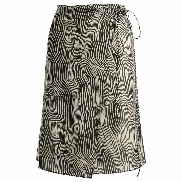 Photo: ST. Agni Women's Savannah Silk Wrap Skirt in Sand