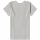 Homme Plissé Issey Miyake Men's Pleated T-Shirt in Light Grey