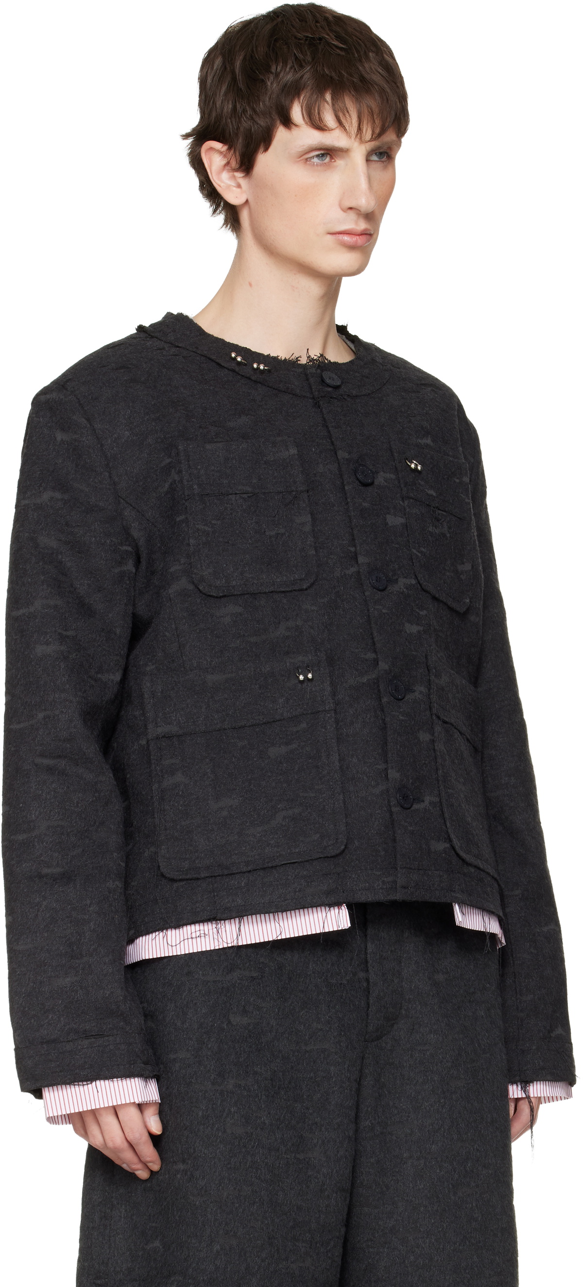 Charles Jeffrey LOVERBOY Gray Piercing Jacket Charles Jeffrey Loverboy