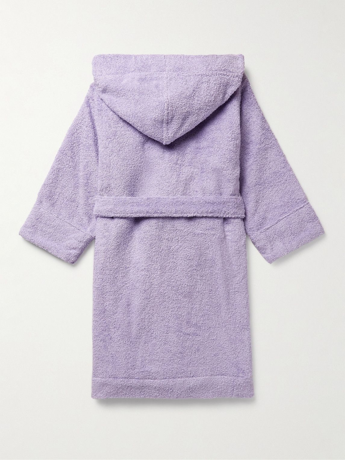 Purple Hooded cotton-terry bathrobe, Tekla